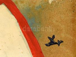 Drégely László (1932-1990): Fekete tulipán, fehér madár. Olaj, farost, jelezve jobbra lent, hátoldal...