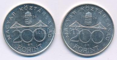 1994. 200Ft Ag "Deák" (2x) T:UNC,AU
Adamo F13.1