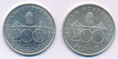 1994. 200Ft Ag "Deák" (2x) T:AU
Adamo F13.1