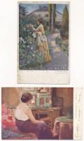 8 db régi képeslap hölgyekről vegyes minőségben / 8 pre-1945 lady postcards in mixed quality