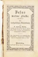 Antik német nyelvű imakönyv réz és csont díszítéssel, sérült, 12x8 cm