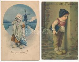20 db RÉGI gyerek motívum képeslap vegyes minőségben / 20 pre-1945 children motive postcards in mixe...