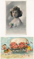 20 db RÉGI gyerek motívum képeslap vegyes minőségben / 20 pre-1945 children motive postcards in mixe...