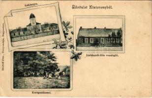 Kistorony, Neppendorf, Turnisor (Nagyszeben, Sibiu); Kaserne, Liebhardt&#039;s Gasthaus, Gartenwirtschaft / laktanya, Liebhardt vendéglője, kertgazdászat, kertészet. Drotleff József fénynyomdája kiadása / K.u.K. military barracks, inn, garden. Art Nouveau, floral (EK)