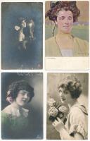 20 db RÉGI hölgy motívum képeslap vegyes minőségben / 20 pre-1945 lady motive postcards in mixed quality