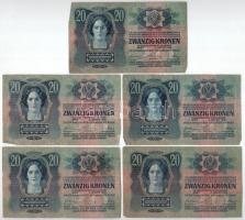 1913. 20K fekete "ROMANIA TIMBRU SPECIAL" felülbélyegzéssel (5db) T:F,VG kisebb anyaghiány...