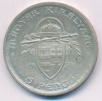 1938. 5P Ag "Szent István" T:AU kis patina, kis ph
Adamo P8.1