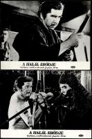 cca 1969 ,,A halál erődje" című japán film jelenetei és szereplői, 18 db vintage produkciós filmfotó, ezüst zselatinos fotópapíron, a használatból eredő (esetleges) kisebb hibákkal, 18x24 cm