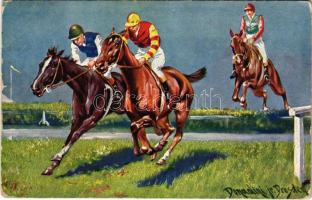 1909 Lóverseny / Horse race s: Donadini jr. (kopott sarkak / worn corners)