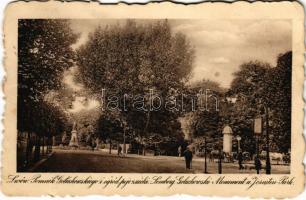 1916 Lviv, Lwów, Lemberg; Pomnik Goluchowskiego i ogród pojezuicki / monument, park (EK)