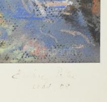 Benkóczy Péter (1946-): Grimaudi utcarészlet (Franciaország). Pasztell, papír, jelzett, 31x23 cm, pa...