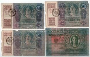 1912. 100K fekete "ROMANIA TIMBRU SPECIAL" felülbélyegzéssel a német oldalon + 1914. 50K f...