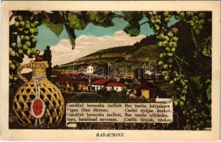 1942 Badacsony, Gondűző borocska mellett vígan illa életem... Ibos szőlőgazdaság montázs reklámja (EK)