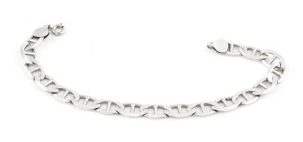 Ezüst(Ag) nagy szemű pálcikás karkötő, jelzett, h: 20 cm, nettó: 12,5 g