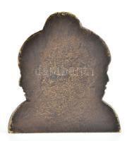 Háromfejű hindu istenség (Trimurti) bronz asztalnehezék, hibátlan, m: 6 cm
