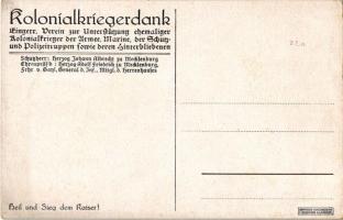 Heil und Sieg dem Kaiser! Kolonialkriegerdank / WWI German military art postcard with Emperor Wilhel...