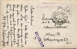 1917 Osztrák-magyar katonák csoportja pappal, tábori mise / WWI Austro-Hungarian K.u.K. military, gr...