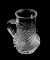 Bronz kis csésze, üveg tejszínes pohár, m: 3,5, 7,5 cm