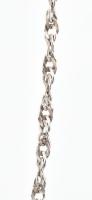 Ezüst(Ag) csavart, fonott nyaklánc, jelzett, h: 46 cm, nettó: 7,3 g