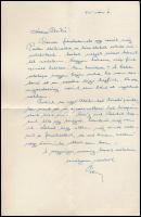 cca 1930-40 6 db Sárdy Brutus festőművésznek, a Fővárosi Képtár restaurátorának küldött levél és lev...