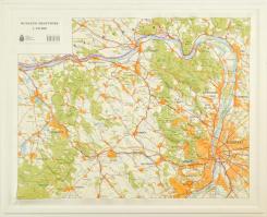 Dunazug-hegyek, 1:120.000, 3D-s műanyag domborzati térkép, Bp., HM Zrínyi Nonprofit Kft., jó állapotban, 56x67 cm