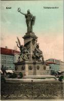 Arad, Vértanú szobor, üzletek / martyrs monument, statue, shops