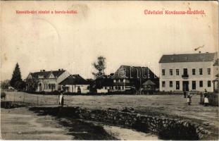 1912 Kovászna-fürdő, Baile Covasna; Kossuth tér, borvíz-kút. Moskovitz Márton kiadása / spa, square, well, spring source (fl)