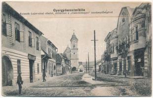 1917 Gyergyószentmiklós, Gheorgheni; Kossuth Lajos utca, Szőcs L. Albert üzlete. leporellólap 10 képpel / street view, shops. leporellocard with 10 pictures (EK)