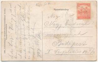 1917 Gyergyószentmiklós, Gheorgheni; Kossuth Lajos utca, Szőcs L. Albert üzlete. leporellólap 10 kép...