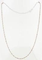 Ezüst(Ag) aranyozott, csavart, fonott nyaklánc, jelzett, h: 45,5 cm, nettó: 4,3 g