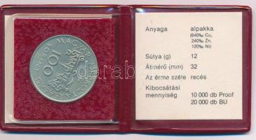 1984. 100Ft alpakka "Körösi Csoma Sándor" bordó műbőr tokban, tanúsítvánnyal T:BU Adamo EM...