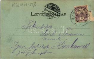 1901 Kassa, Kosice; Kossuth Lajos utca, szálloda. Divald műintézetéből / street view, hotel (r)