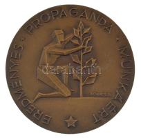 Kovács Dezső (1921-2004) DN Eredményes Propaganda Munkáért egyoldalas bronz emlékérem (60mm) T:AU,XF