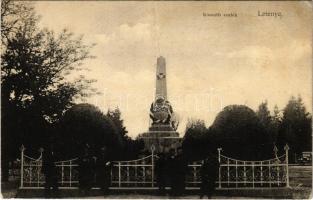 1930 Letenye, megkoszorúzott Kossuth emlékmű. Özv. Miltényi Zoltánné kiadása (fa)