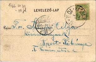 1902 Eger, Kossuth Lajos tér, piac, Rabinek Pál, Kanitz Lipót és Fia üzlete. Baross nyomda