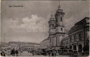 1907 Eger, Kossuth Lajos tér, piac, Braun Adolf üzlete. Baross nyomda (kopott sarkak / worn corners)