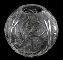 Nagy kristály gömb váza. Hibátlan m: 16 cm