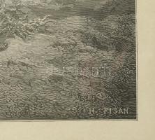 Héliodore Pisan (1822-1890), Gustave Doré (1832-1883): Jelenet. Rotációs fametszet, papír, jelzett a...