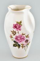Anita porcelán váza, virágmintás, matricás, jelzett, kis kopással, m: 20 cm