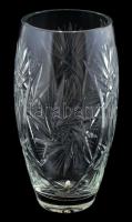 Ólomkristály váza, kis kopásokkal, m: 28 cm