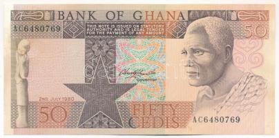 Ghána 1980. 50C T:AU kis folt Ghana 1980. 50 Cedis C:AU small spot Krause P#22b