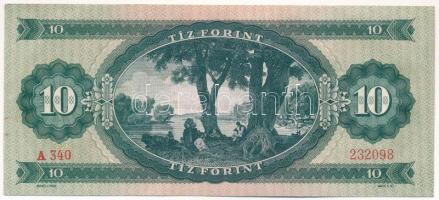 1949. 10Ft "A 340 232098" nyomdai papírráncokkal T:AU fo. Adamo F3