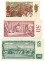Csehszlovákia 1961. 100K + 1964. 50K + 1986. 10K T:XF-F közte szép papír, folt
Czechoslovakia 1961....