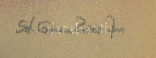 Stefan Grecu (?-?): Virágcsendélet. Pasztell, tus, papír, jelzett, paszpartuban, 20x10 cm