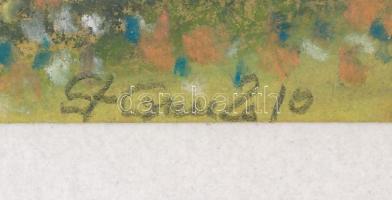 Stefan Grecu (?-?): Tavasz. Pasztell, tus, papír, jelzett, paszpartuban, 10x20 cm