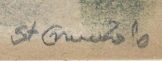 Stefan Grecu (?-?): Tanya. Pasztell, tus, papír, jelzett, paszpartuban, 10x20 cm