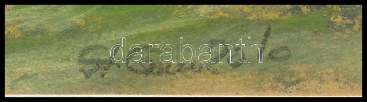 Stefan Grecu (?-?): Tanya. Pasztell, tus, papír, jelzett, paszpartuban, 10x20 cm