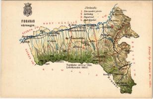 Fogaras vármegye térképe. Kiadja Károlyi Gy. / Map of Fagaras county