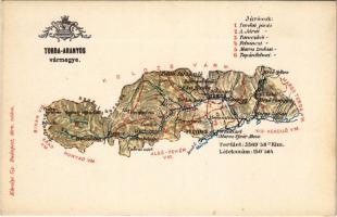 Torda-Aranyos vármegye térképe. Kiadja Károlyi Gy. / Map of Mures-Turda county