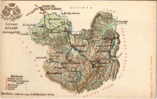 Szilágy vármegye térképe. Kiadja Károlyi Gy. / Map of Szilágy (Salaj) county